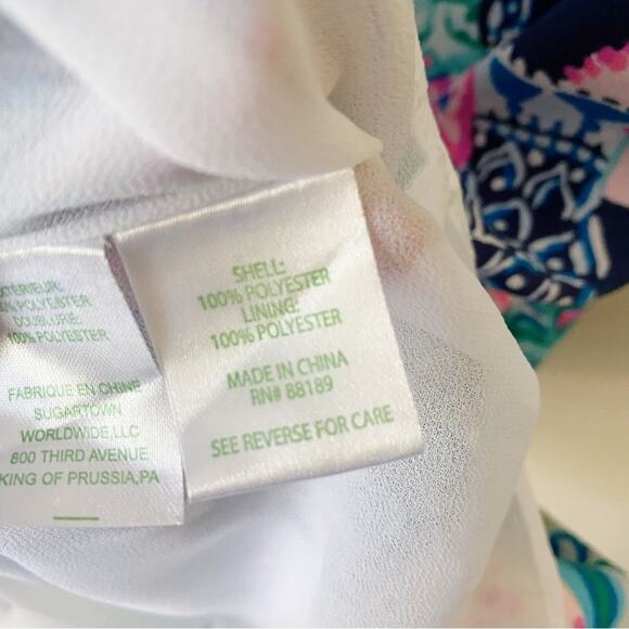 Lilly Pulitzer | Kathie Dress Lookin Sharp Flutter Sleeves V-neck Blue Size 0 - Picture 8 of 8